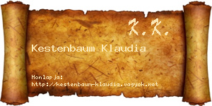 Kestenbaum Klaudia névjegykártya
