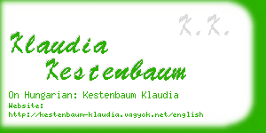 klaudia kestenbaum business card